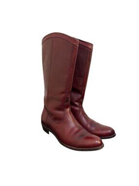 Frye Burgundy Leather Riding Boots Size 8.5